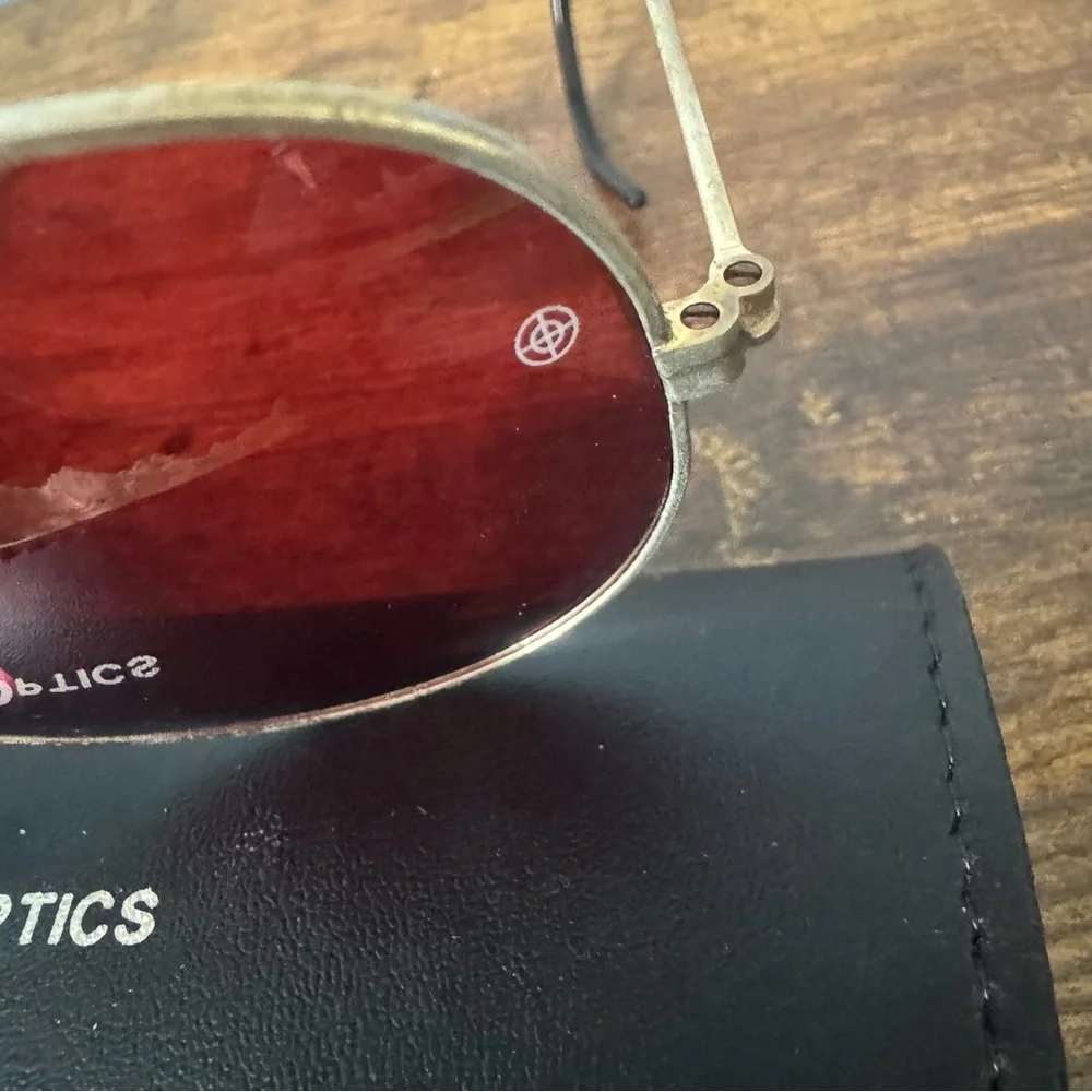 Protective Optics 70s Military Aviator‎ Plum Lens Cable Temple Sunglasses Set